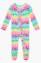 Load image into Gallery viewer, Posh Peanut RAINBOW BUTTERFLY Ruffled Zipper Footie
