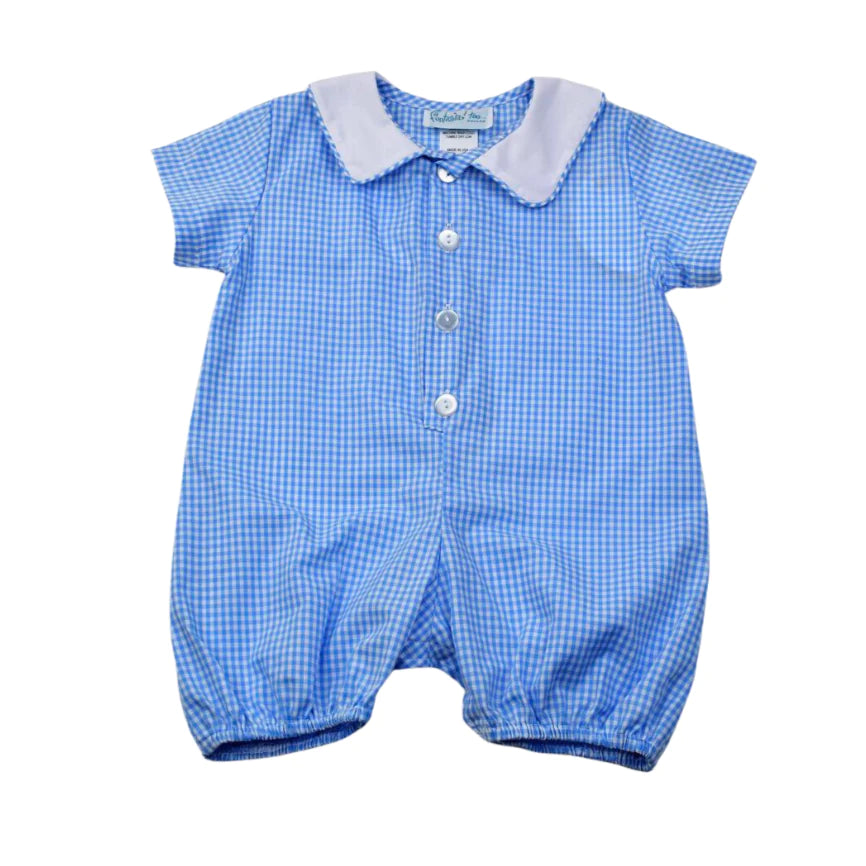 Funtasia! Too BLUE Micro CHECK Romper