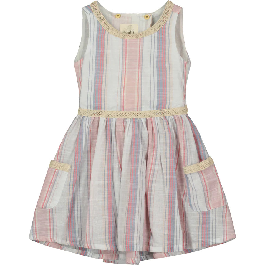 Vignette NINA Red/Pink/Navy Stripe Dress