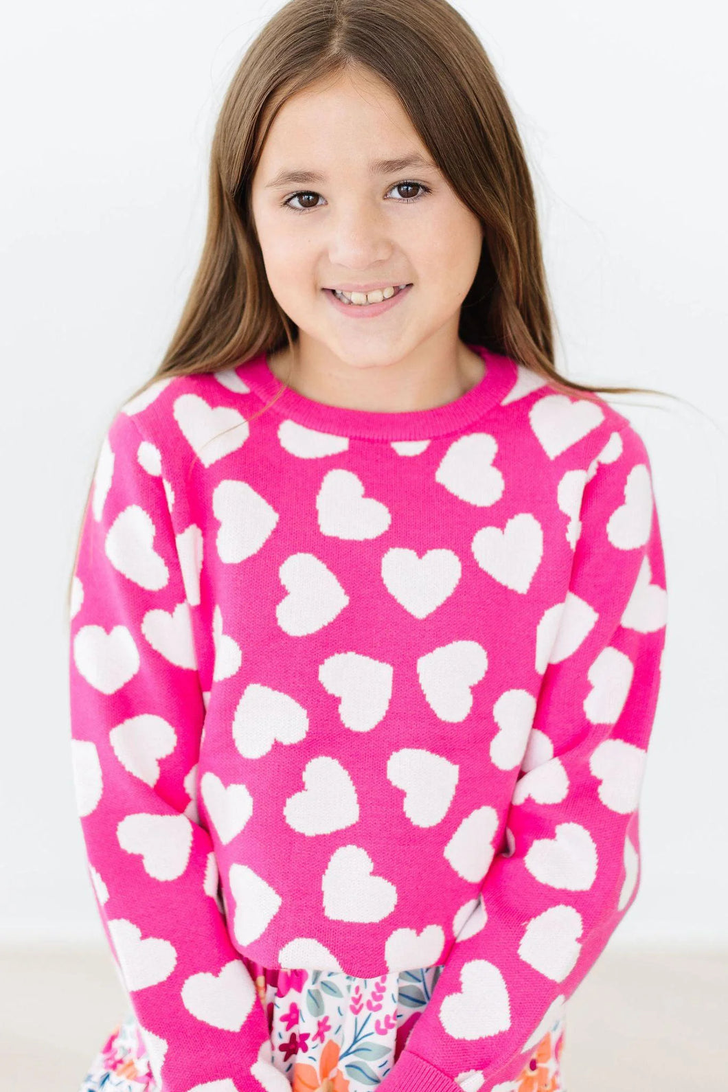 Mila & Rose Hot Pink HEARTS Sweater