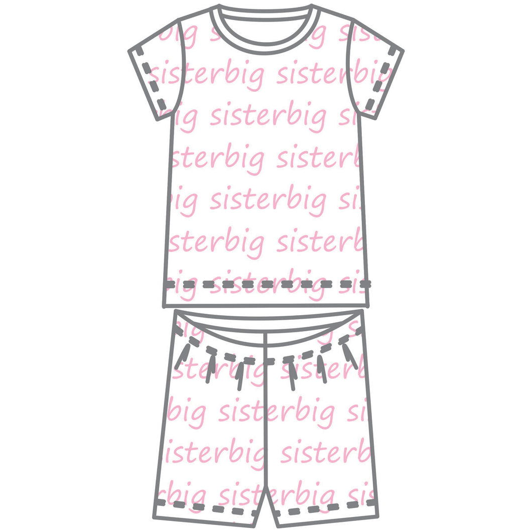 magnolia baby Big Sister Pink Printed S/S Pajamas