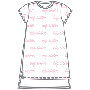 magnolia baby Big Sister Pink Printed S/S Nightgown