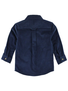 Rugged Butts DARK NAVY Stretch Corduroy Long Sleeve Button Down