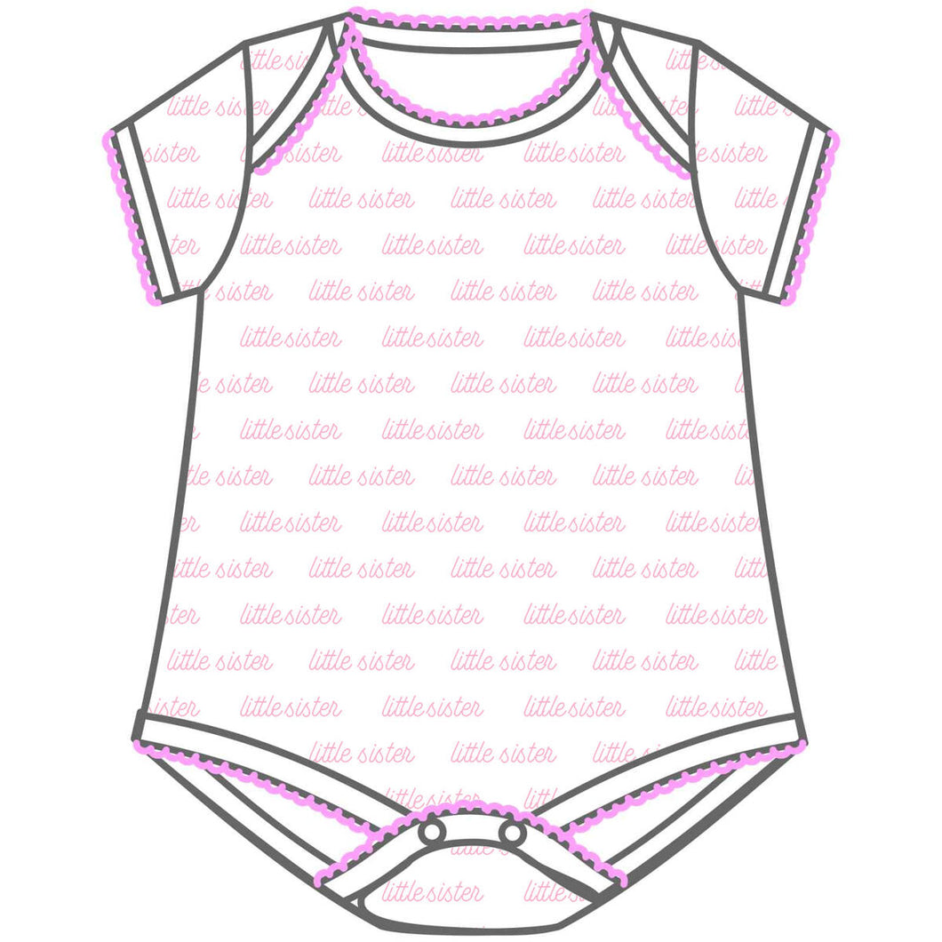 magnolia baby Little Sister Pink Printed S/S Bodysuit