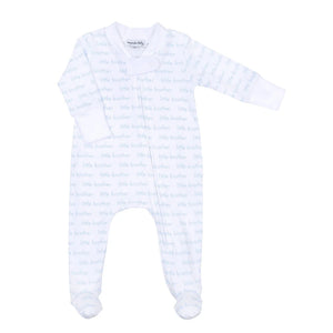 magnolia baby Little Brother Blue Printed Zipper Footie