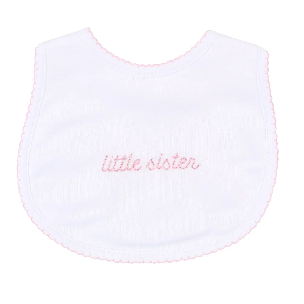 magnolia baby Little Sister Embroidered Bib