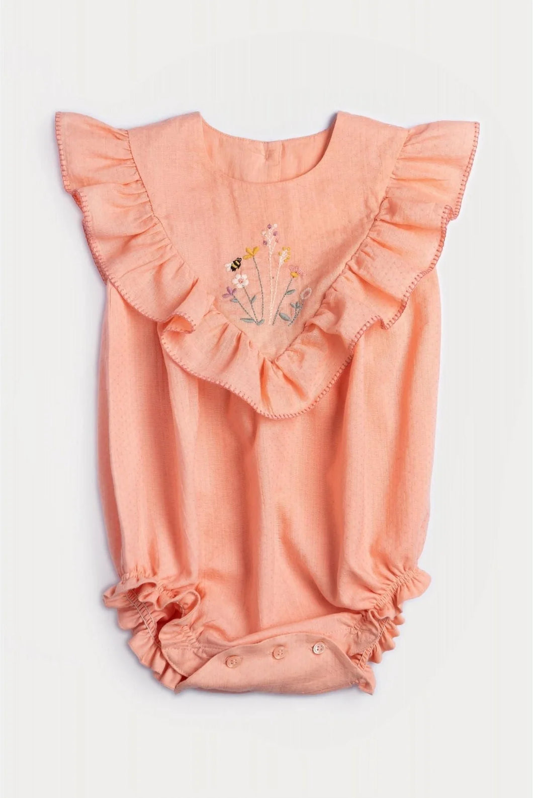 Early Sunday BLUSH SWISS DOBBY Lucy Romper