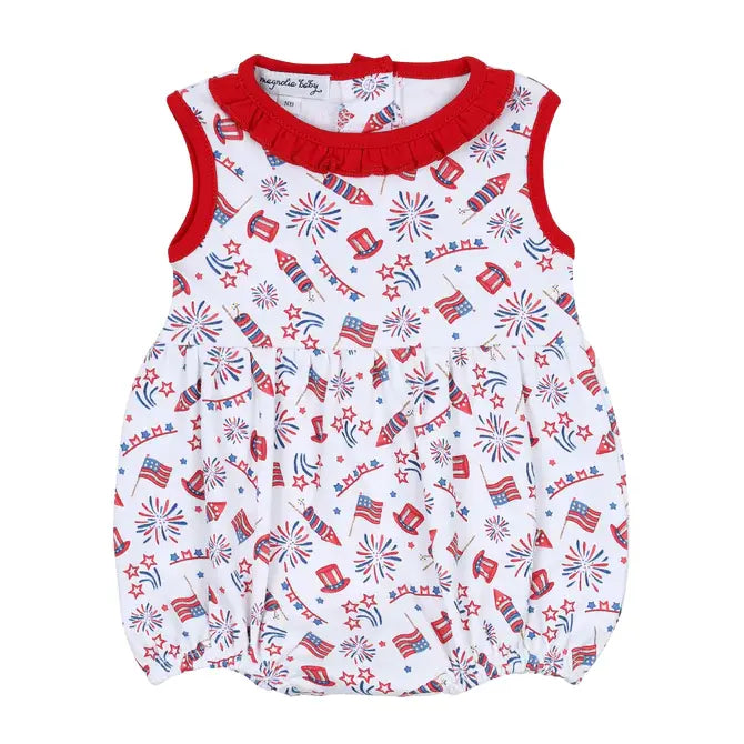 magnolia baby RED WHITE AND BLUE PRINTED Sleeveless Girl Bubble
