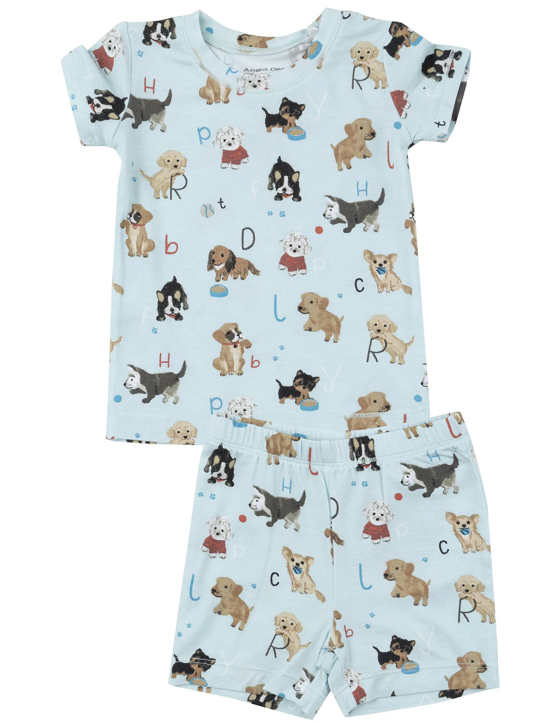 Angel Dear Blue Puppy Alphabet Short Loungewear Set