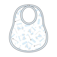 Load image into Gallery viewer, magnolia baby PUTTING AROUND Light Blue Printed Bib
