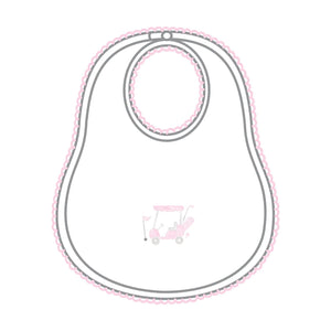 magnolia baby PUTTING AROUND Pink Embroidered Bib