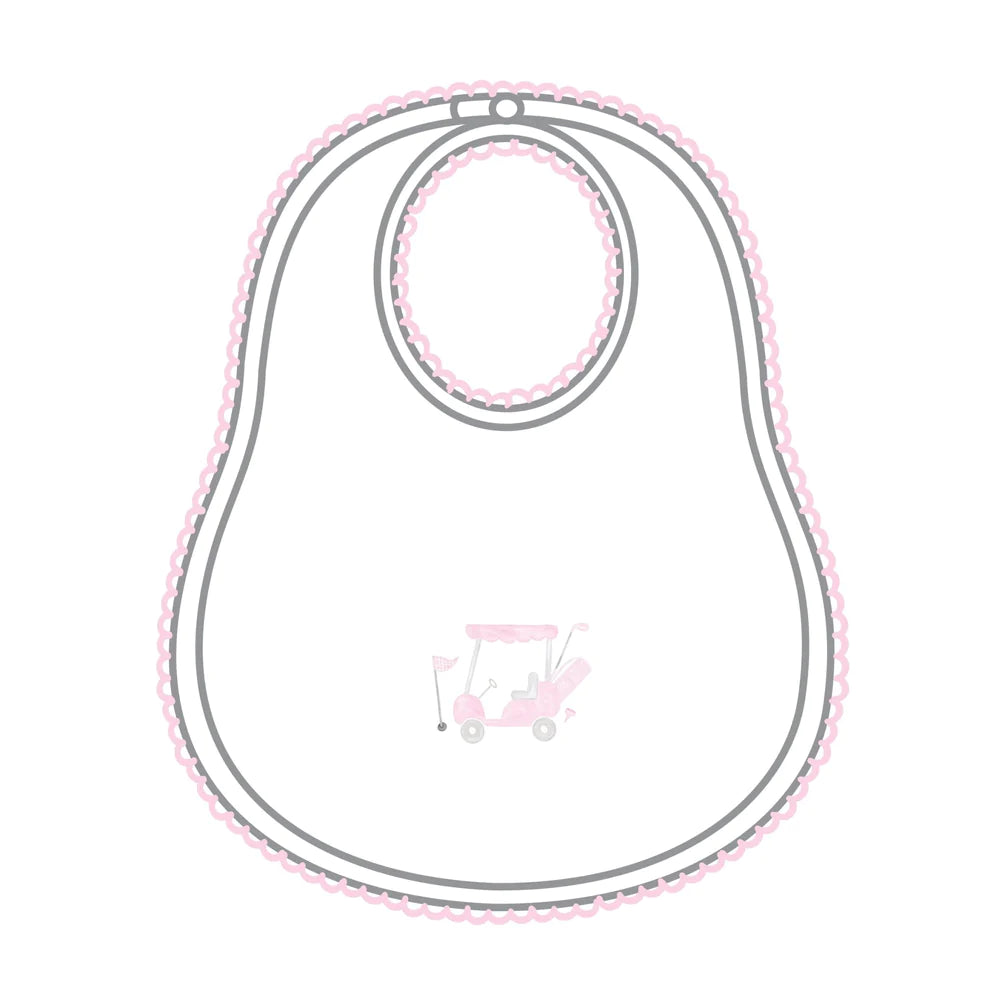 magnolia baby PUTTING AROUND Pink Embroidered Bib