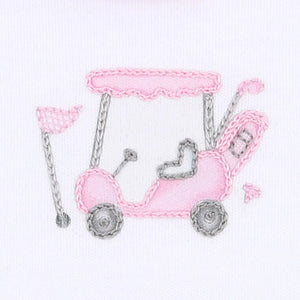 magnolia baby PUTTING AROUND Pink Embroidered Bib