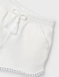 Mayoral Girls White French Terry Pull On Short