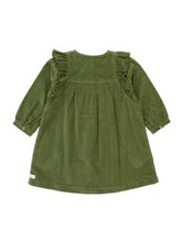 Load image into Gallery viewer, Ruffle Butts DUSTY OLIVE Stretch Corduroy Ruffle Detail Dress
