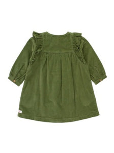 Ruffle Butts DUSTY OLIVE Stretch Corduroy Ruffle Detail Dress