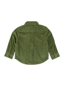 Rugged Butts DUSTY OLIVE Stretch Corduroy Long Sleeve Button Down Shirt