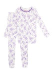 Load image into Gallery viewer, Ruffle Butts PURPLE PRINCESS CASTLE TOILE l/s Pajamas
