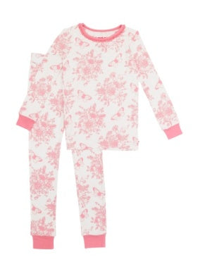 Ruffle Butts PINK BUTTERFLY TOILE l/s Pajamas