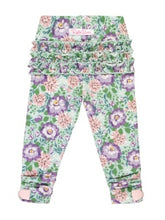 Load image into Gallery viewer, Ruffle Butts ALPINE FLORAL Baby Ruched Bow Legging
