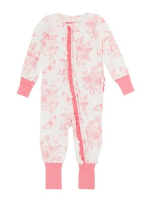 Ruffle Butts PINK BUTTERFLY GARDEN TOILE Convertible Romper