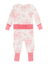 Load image into Gallery viewer, Ruffle Butts PINK BUTTERFLY GARDEN TOILE Convertible Romper
