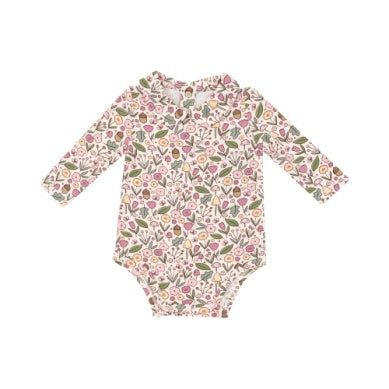 Angel Dear ACORN FLORAL Peter Pan Collar Bodysuit