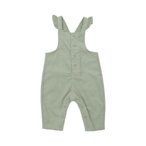 Angel Dear DESERT SAGE Cord Front Pocket Ruffle Overall