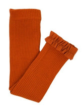 Load image into Gallery viewer, Ruffle Butts RUST Rib Knit Footless Ruffle Tight
